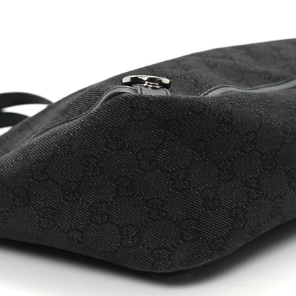 Gucci Denim Monogram Large Abbey Tote Black 9 of 10