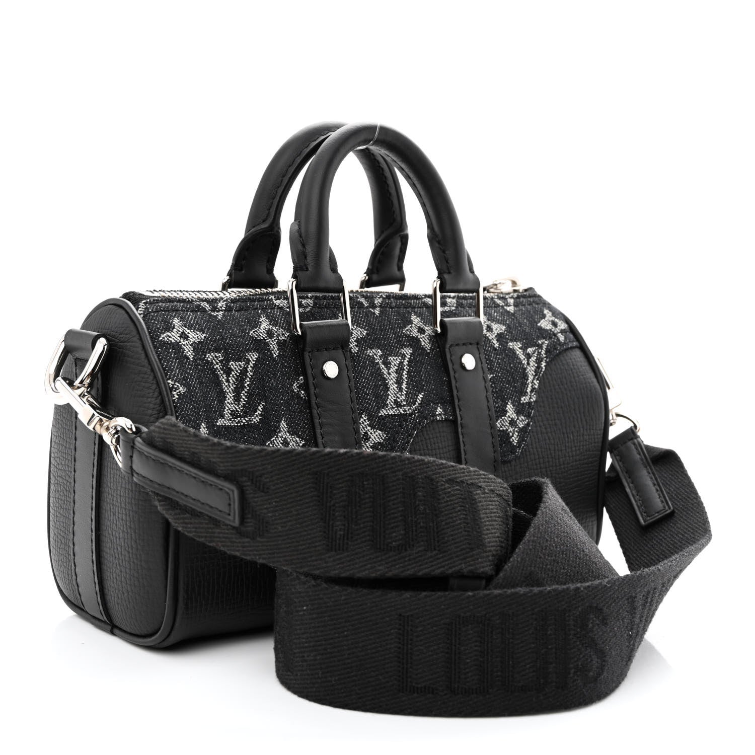Louis Vuitton X NIGO Taurillon Monogram Denim Drip Keepall XS Black 3 of 9