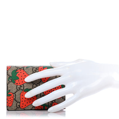 Gucci GG Supreme Monogram Strawberry Card Case 2 of 7