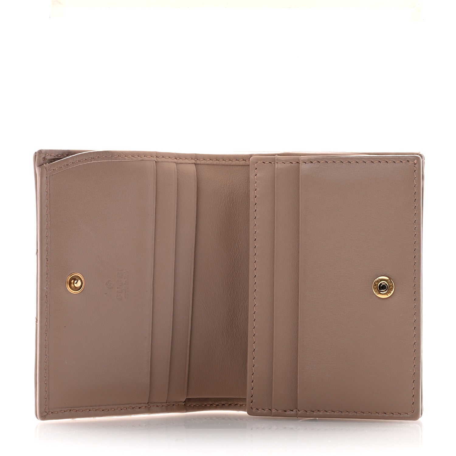Gucci Calfskin Matelasse GG Marmont Card Case Wallet Porcelain Rose 5 of 11