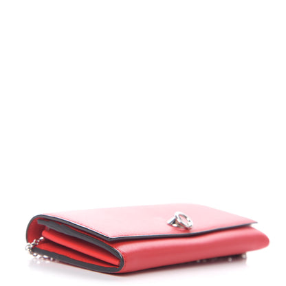Fendi Vitello Liberty Century Lucido By The Way Continental Wallet On Chain Rosso 3 of 9