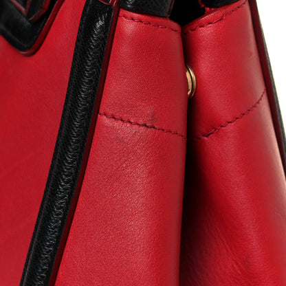 Prada Saffiano City Calfskin Bi-Color Tote Fuoco Black 15 of 20