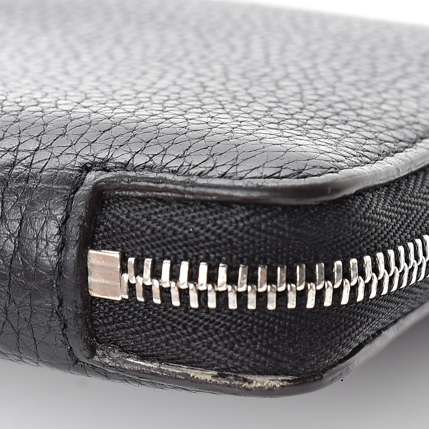 Drummed Calfskin Zip Around Multifunction Wallet Black Citron