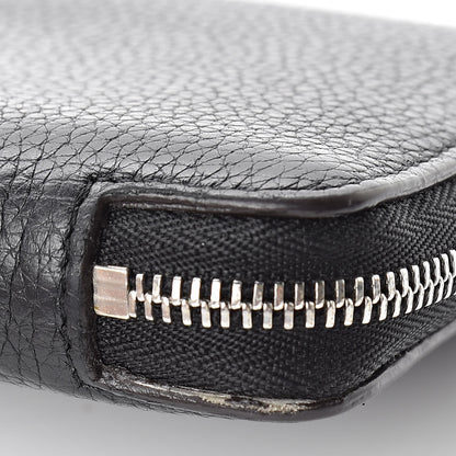 Celine Drummed Calfskin Zip Around Multifunction Wallet Black Citron 12 of 15