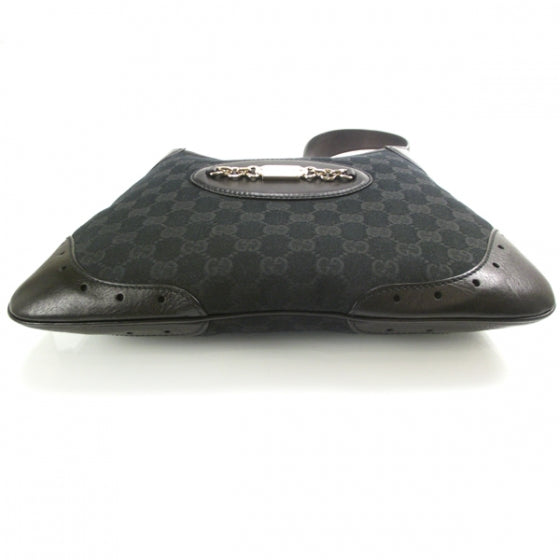 Monogram Punch Hobo Black