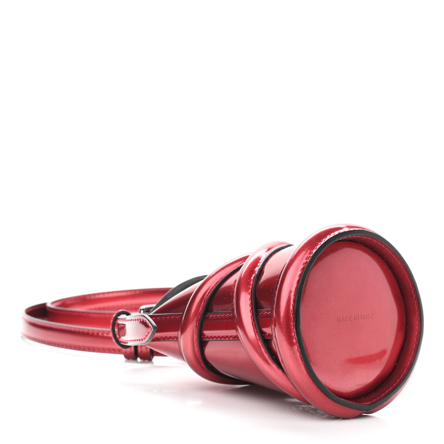 Alexander McQueen Metallic Calfskin The Curve Small Shoulder Bag Red 4 of 10