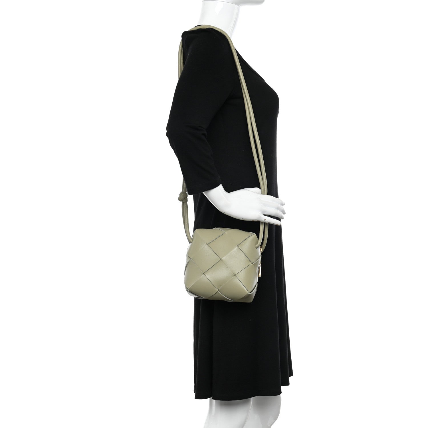 Bottega Veneta Lambskin Maxi Intrecciato Mini Cassette Camera Bag Travertine 2 of 9