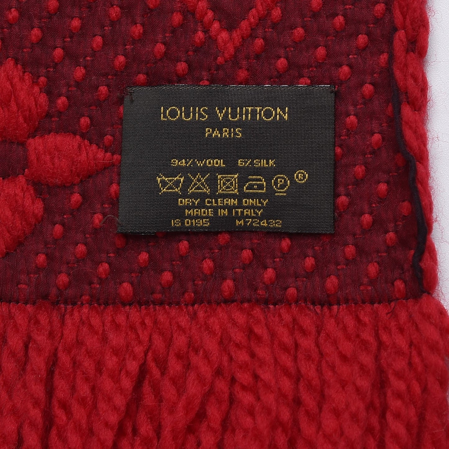 Wool Silk Logomania Scarf Rubis