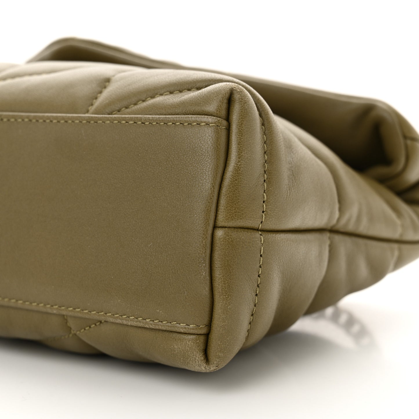 Lambskin Quilted Toy Loulou Puffer Monogram Chain Satchel Hazel Green