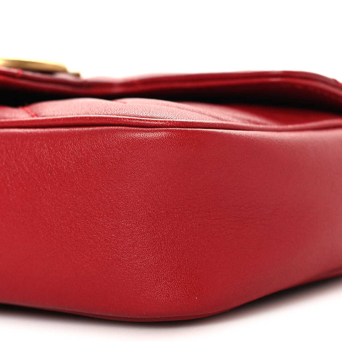 Gucci Calfskin Matelasse Super Mini GG Marmont Shoulder Bag Hibiscus Red 10 of 12