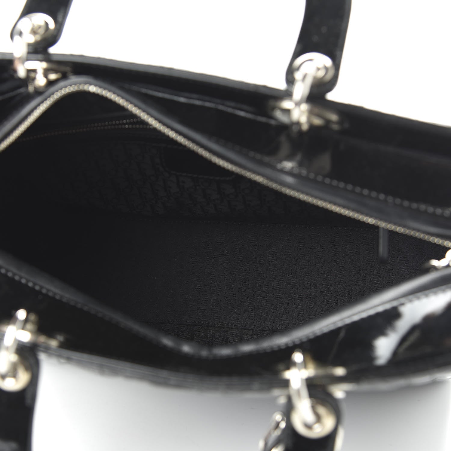 Christian Dior Patent Cannage Large Lady Dior Black 5 of 9