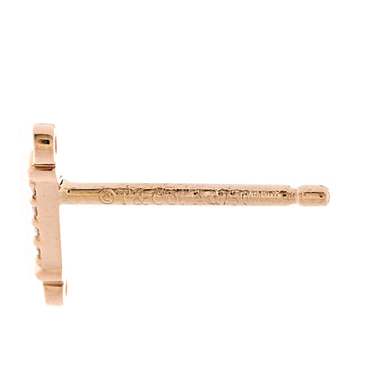 Tiffany 18K Rose Gold Diamond Fleur de Lis Key Bar Earrings 5 of 6