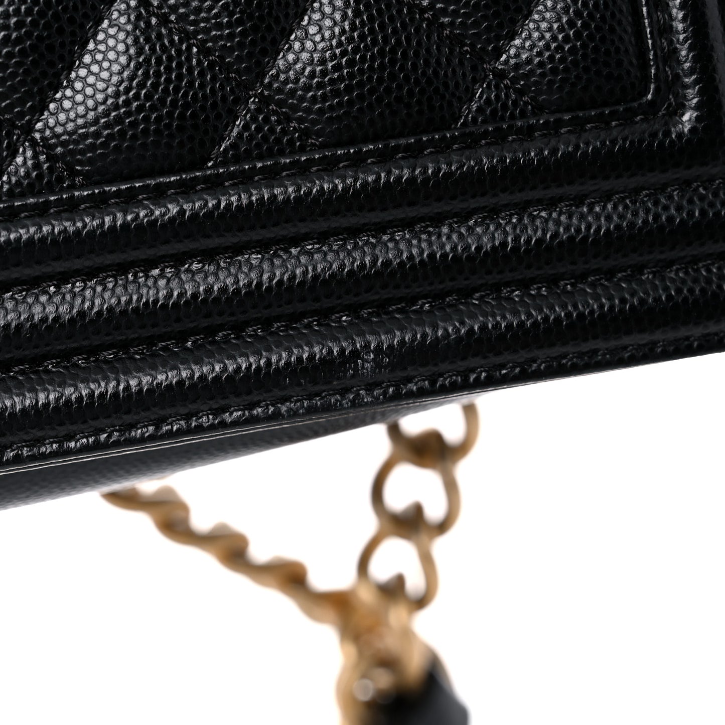 Caviar Quilted Small Boy Flap Black