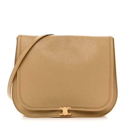 Celine Shiny Lambskin Soft Triomphe Besace Bag Sandcastle 1 of 12