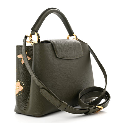 Louis Vuitton Taurillon Flowers Capucines BB Khaki 3 of 9