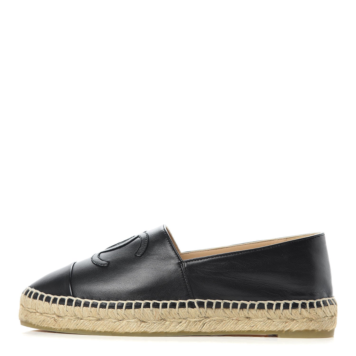 Chanel Lambskin CC Espadrilles 37 Black 1 of 9