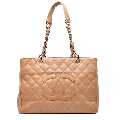 Chanel Caviar Quilted Grand Shopping Tote GST Beige 1 of 9