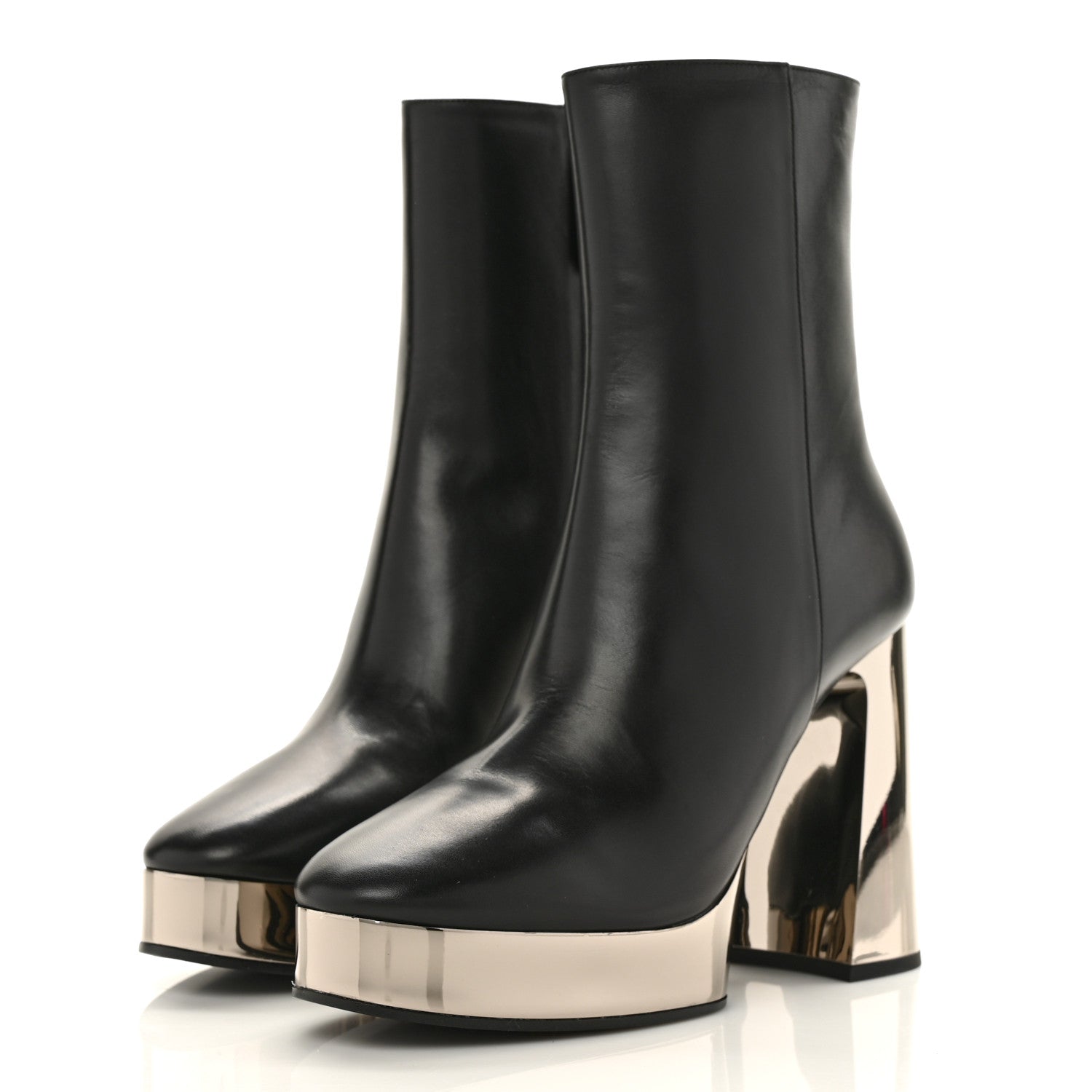 Gucci Malaga Kid Chrome Ankle Boots 39 Black 3 of 9
