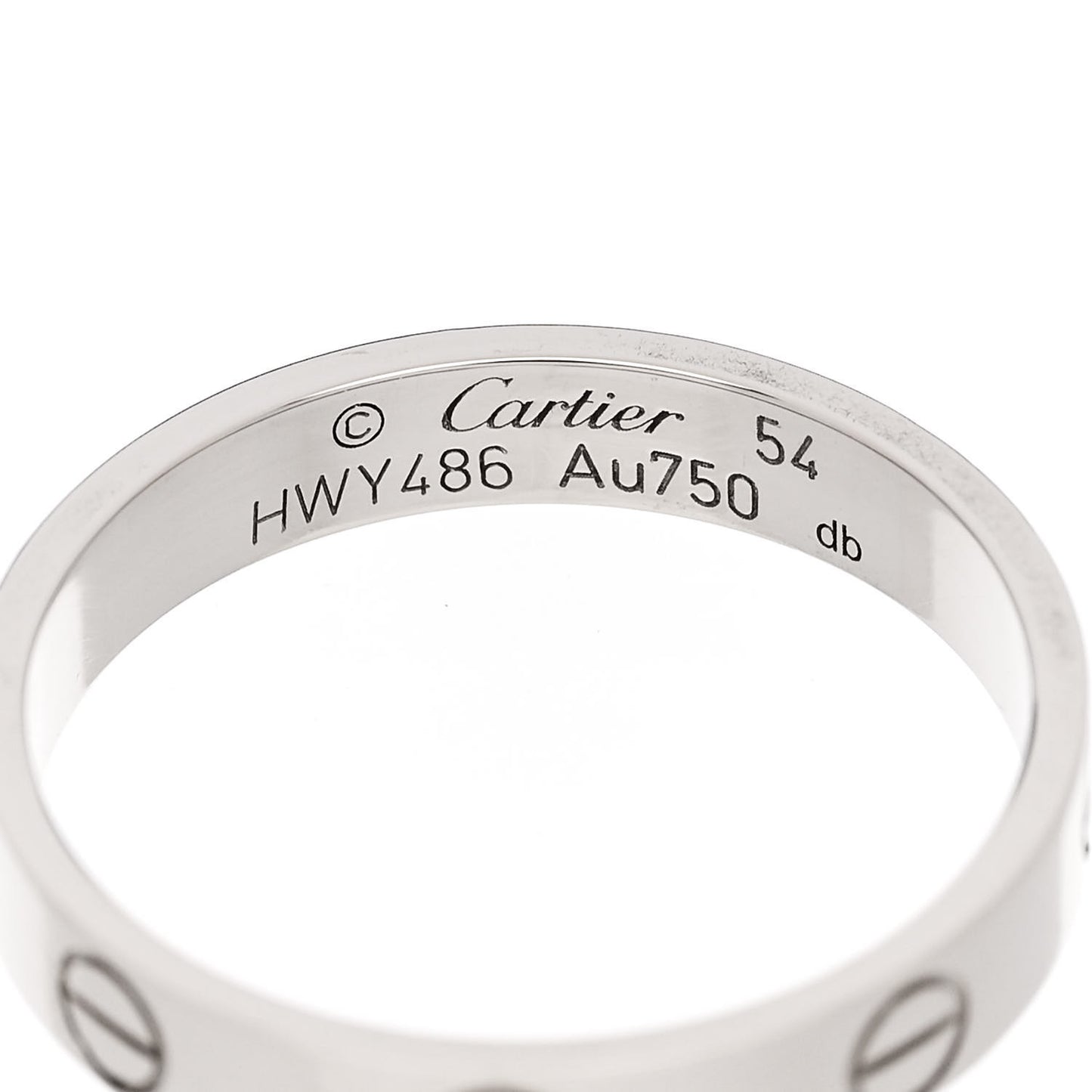 18K White Gold 3.5mm LOVE Wedding Band Ring 54 7
