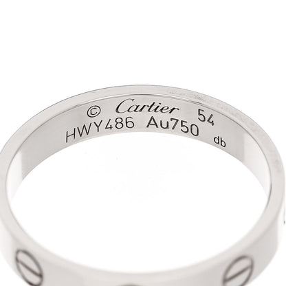 Cartier 18K White Gold 3.5mm LOVE Wedding Band Ring 54 7 4 of 5