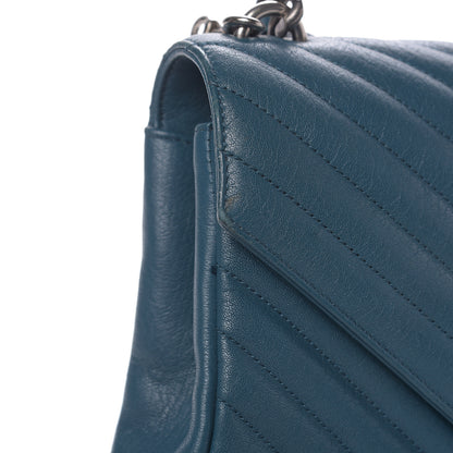 Saint Laurent Sheepskin Matelasse Monogram Medium College Bag Peacock Green 10 of 17