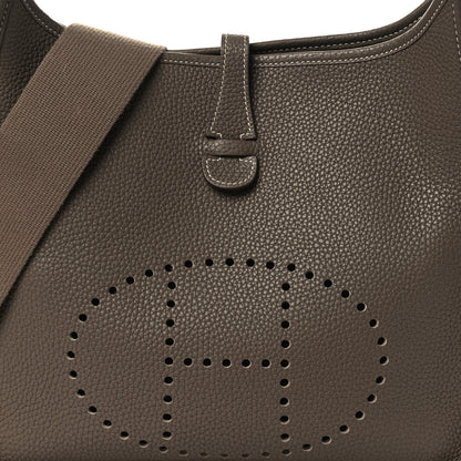 Hermes Taurillon Clemence Evelyne III PM Etoupe 8 of 12