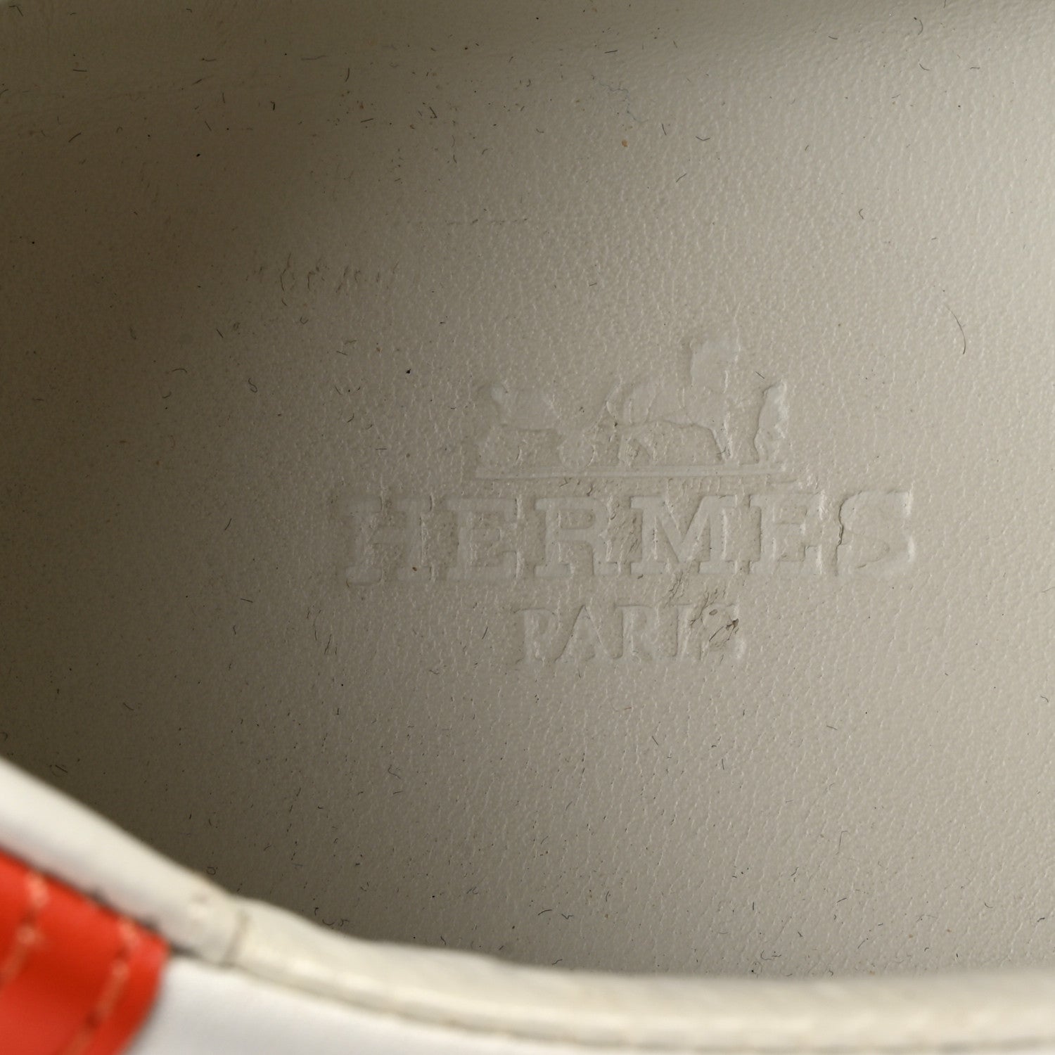 Hermes Calfskin Womens Advantage Sneakers 38 White Orange 9 of 11