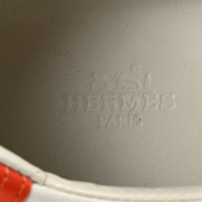 Hermes Calfskin Womens Advantage Sneakers 38 White Orange 9 of 11
