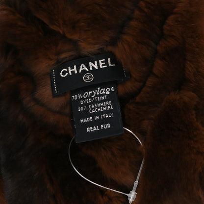 Chanel Orylag Rabbit Fur CC Scarf Brown Multicolor 3 of 3
