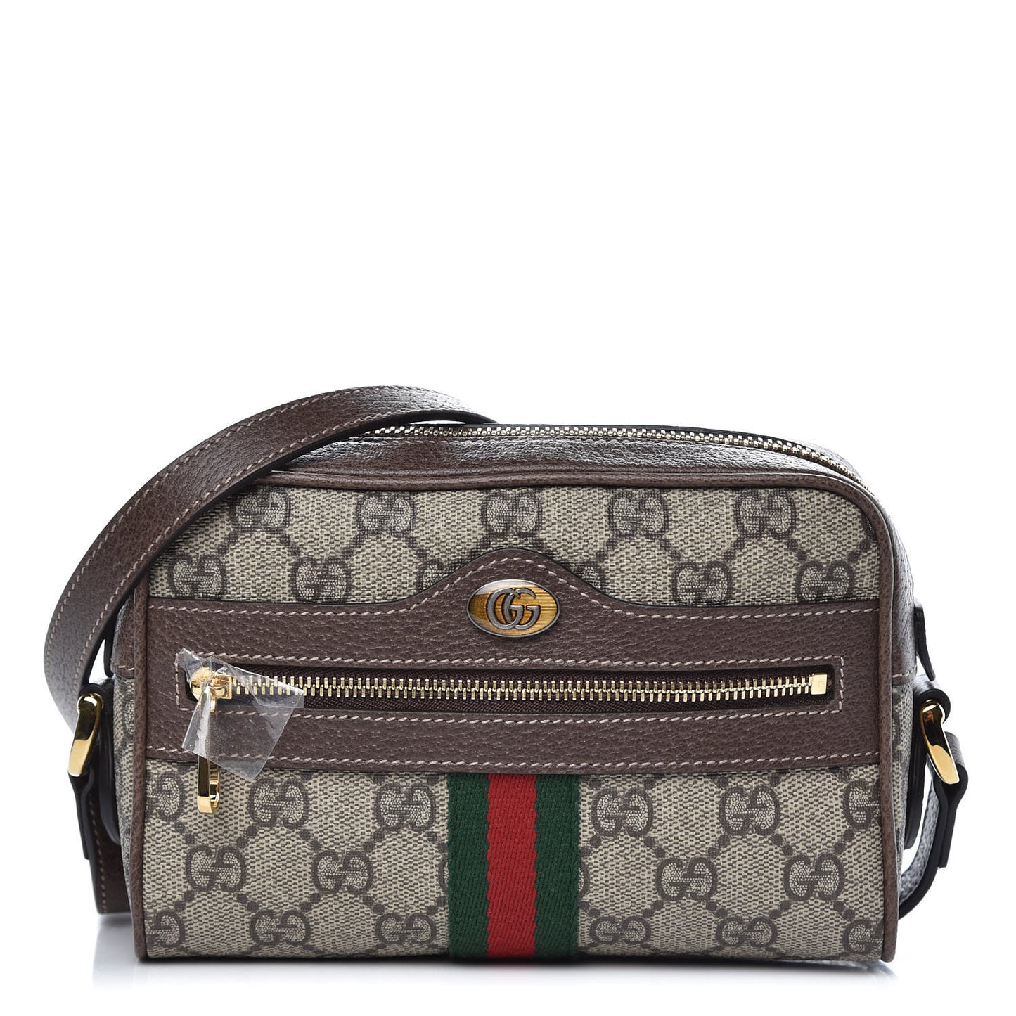 GG Supreme Monogram Web Mini Ophidia Shoulder Bag Brown