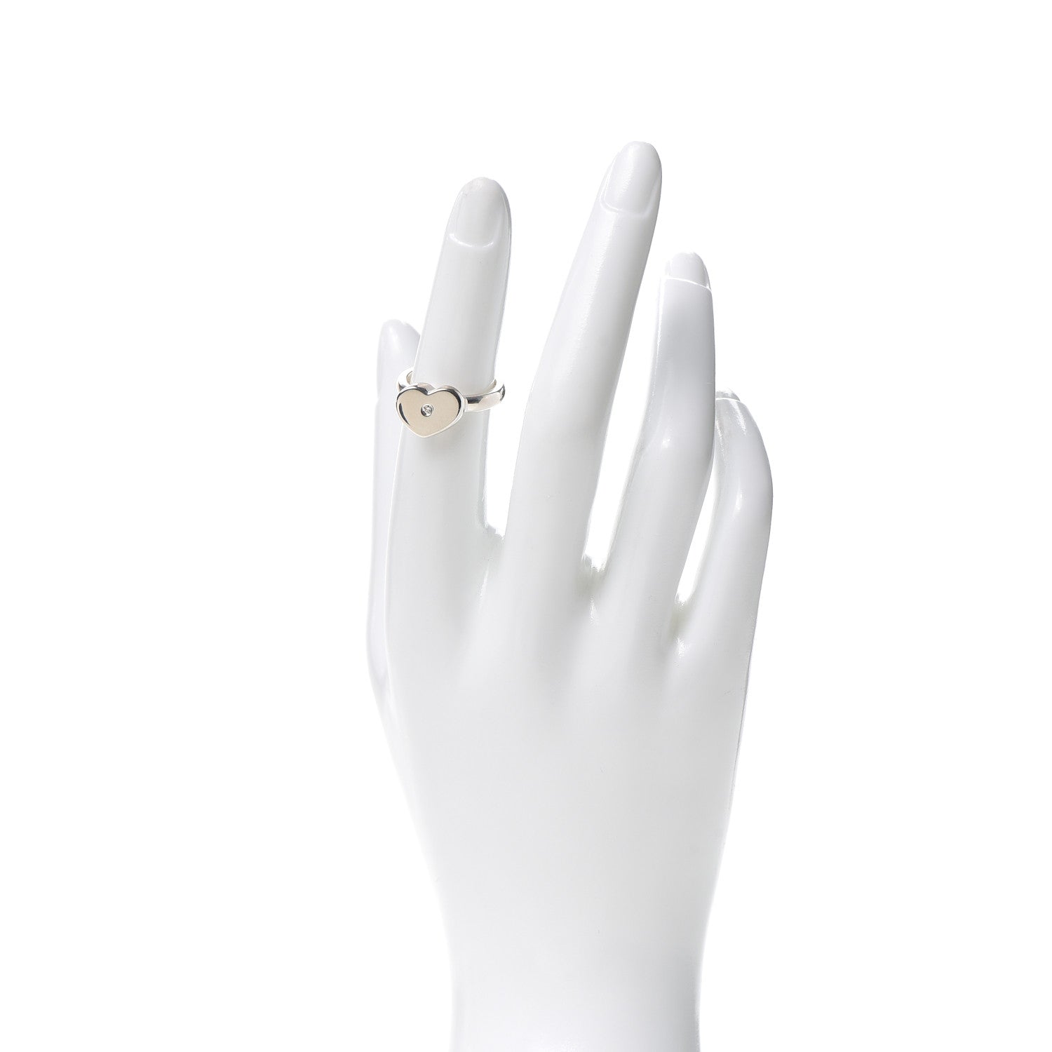 Tiffany Sterling Silver Paloma Picasso Modern Heart Diamond Ring 49 5 2 of 5