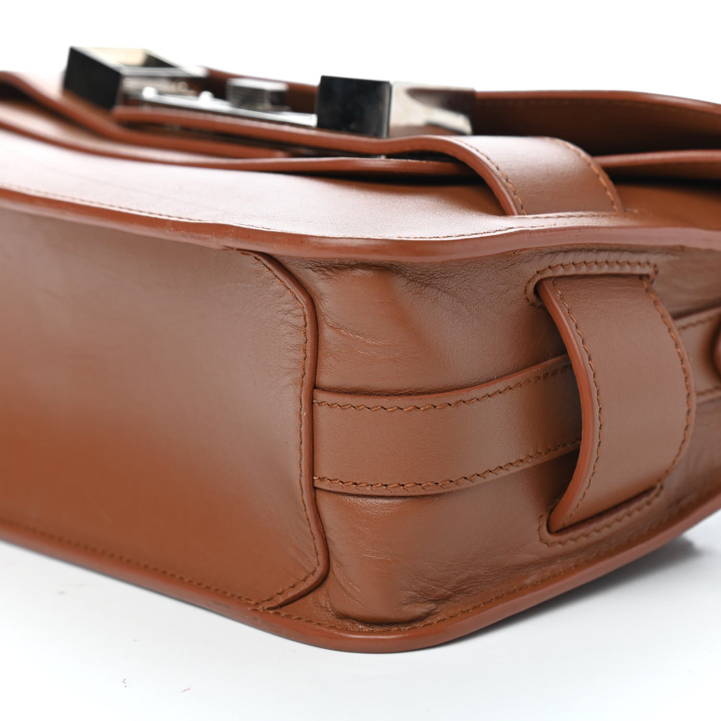 Smooth Calfskin Mini PS11 Classic Shoulder Bag Caramel