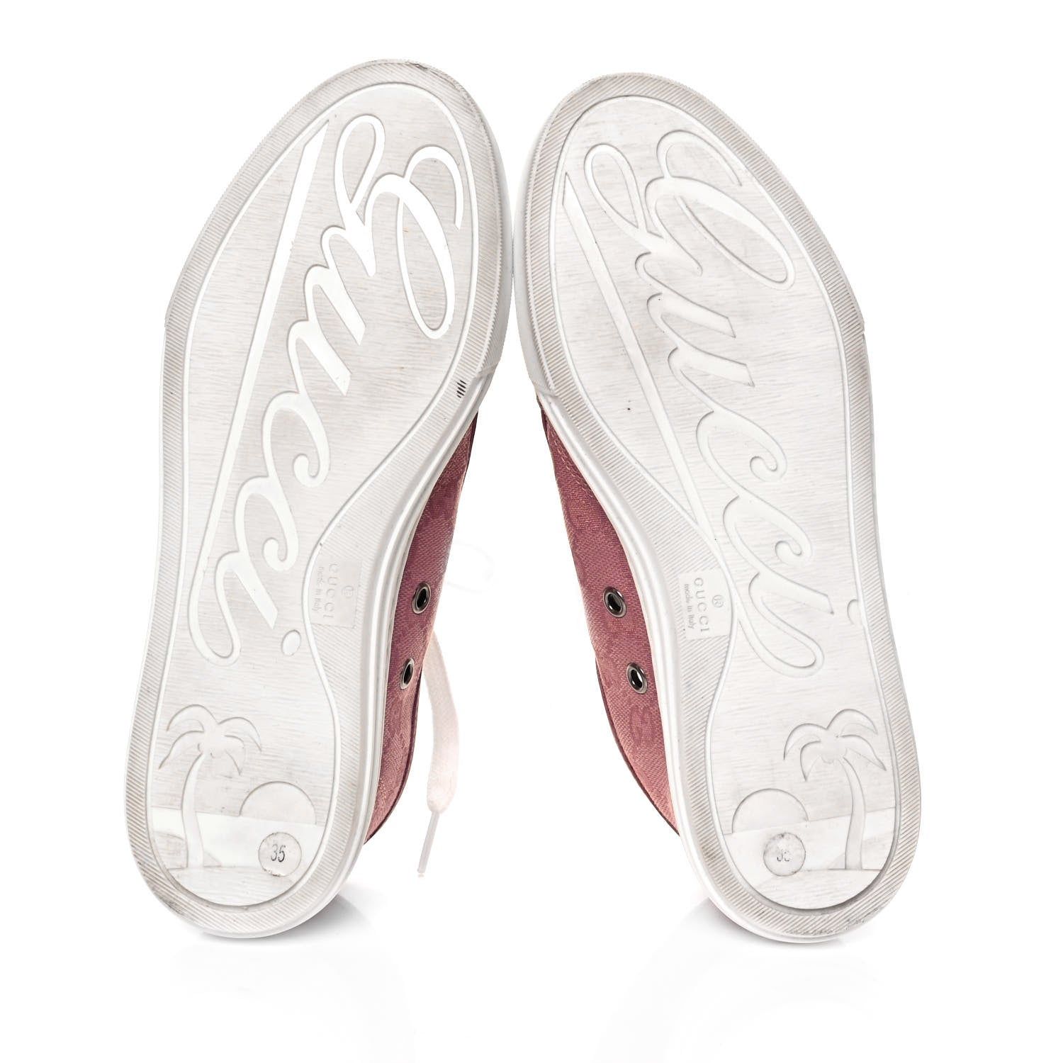 Gucci GG Monogram Calfskin Womens Low Top Sneakers 35 Pink Soft Pink 5 of 7