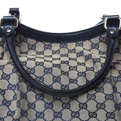 Gucci Monogram Calfskin Large Sukey Tote Beige Blue 15 of 18