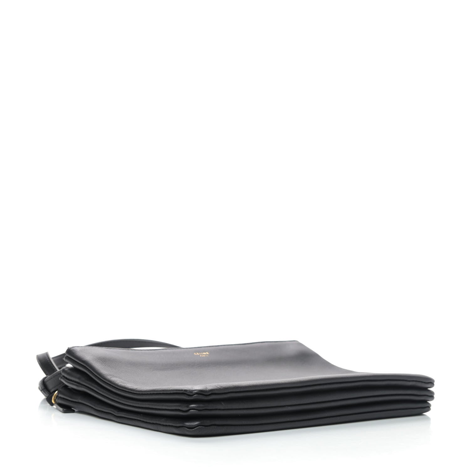Celine Lambskin Large Trio Crossbody Bag Black 3 of 4