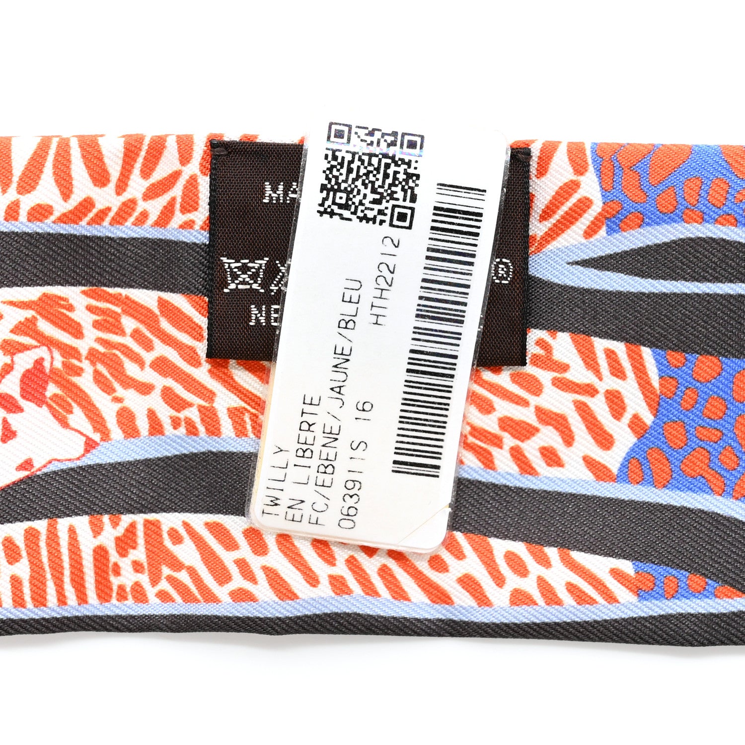 Hermes Silk En Liberte Twilly Ebene Jaune Bleu 4 of 4