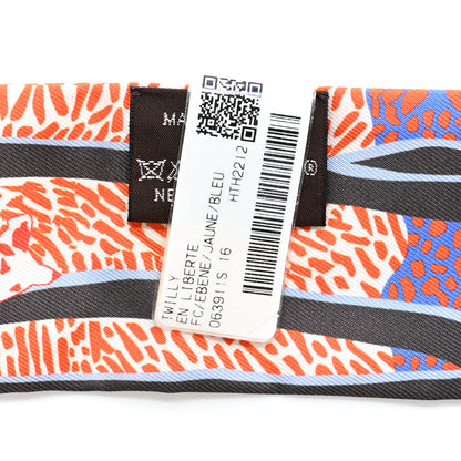 Hermes Silk En Liberte Twilly Ebene Jaune Bleu 4 of 4