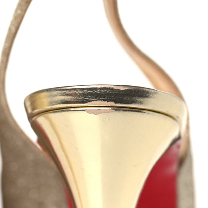 Christian Louboutin Glitter No Prive 120 Pumps 38 Gold 9 of 11