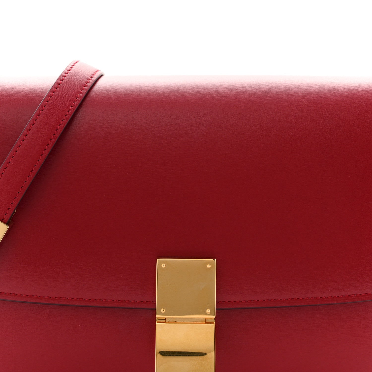 Celine Box Calfskin Medium Classic Box Flap Bag Red 8 of 12