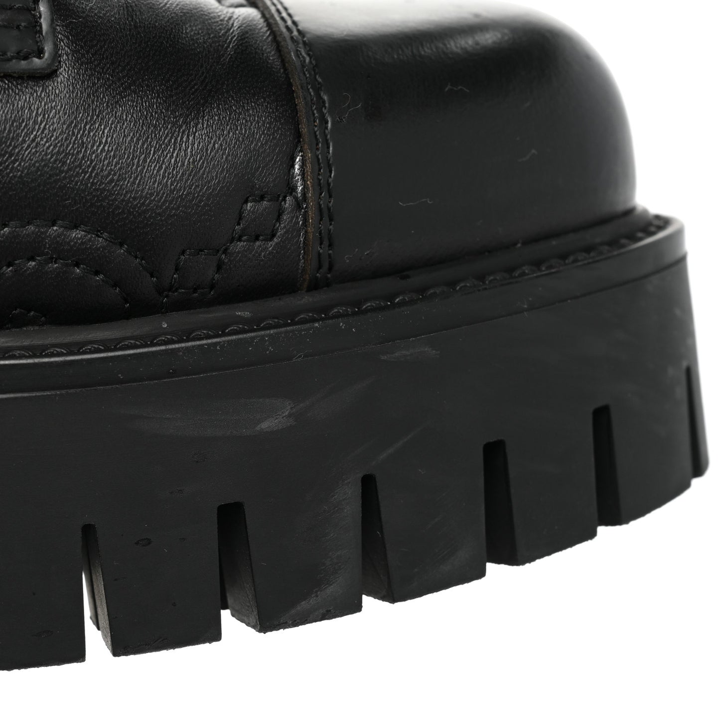 Cordovan Lux Nappa GG Matelasse Lace Up 60mm Combat Boots 36 Black