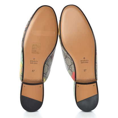 Gucci GG Supreme Monogram Tian Womens Princetown Slippers 37 Beige Ebony Multicolor 11 of 12