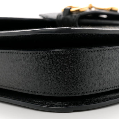 Gucci Jacquard Black Denim GG Monogram Textured Dollar Calfskin Horsebit 1955 Shoulder Bag Black Ivory 9 of 12