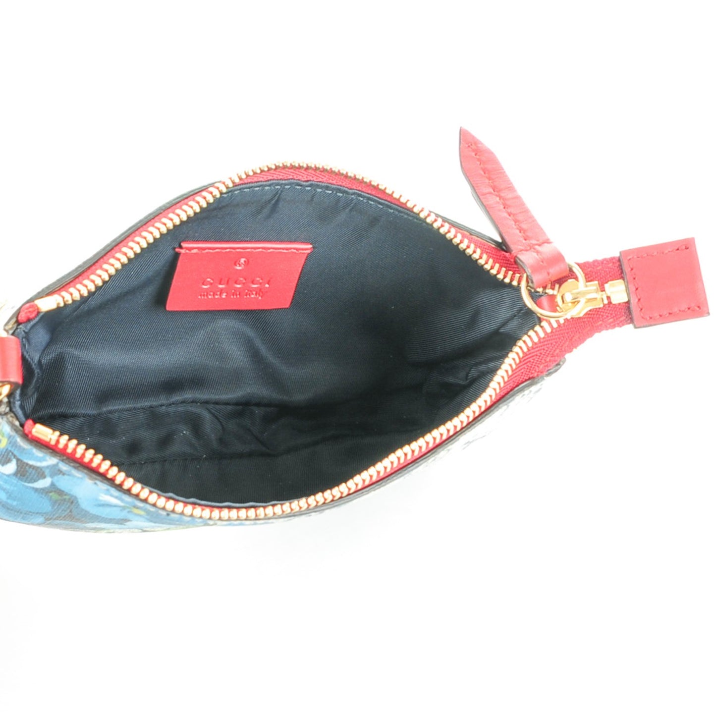 GG Supreme Monogram Blooms Mini Chain Bag Beige Blue Navy Hibiscus Red