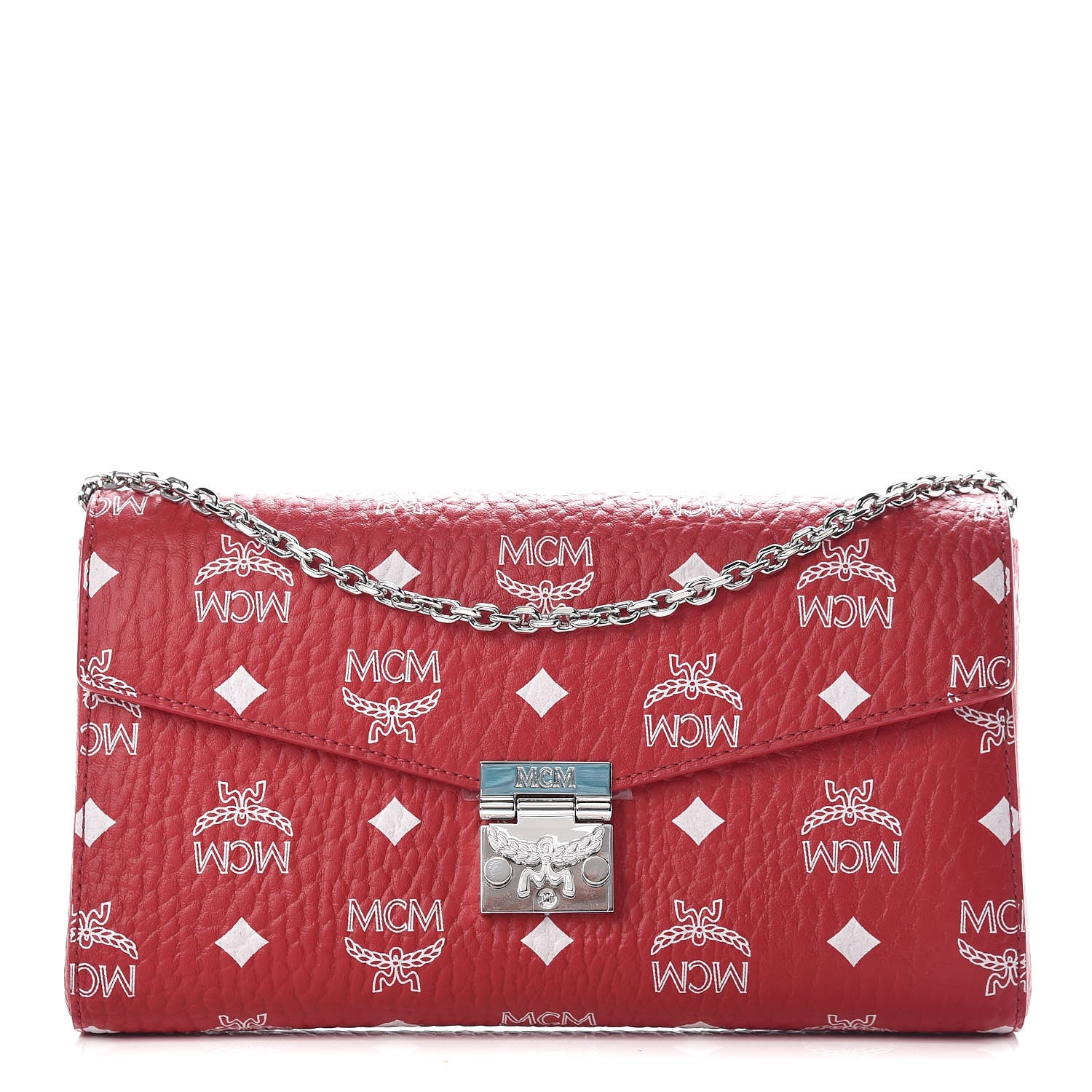 MCM Visetos Monogram Medium Millie Crossbody Bag Ruby Red 1 of 8