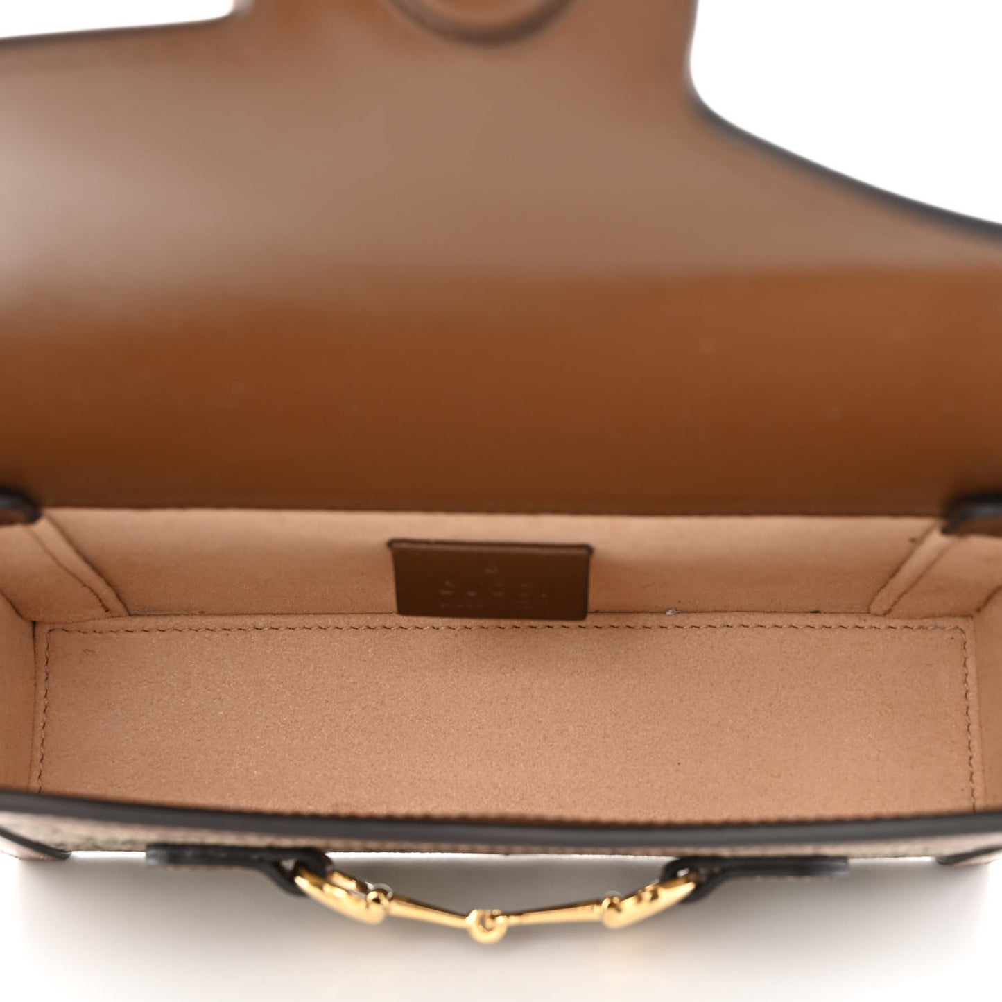 GG Supreme Monogram Mini Horsebit 1955 Shoulder Bag Beige Brown Sugar