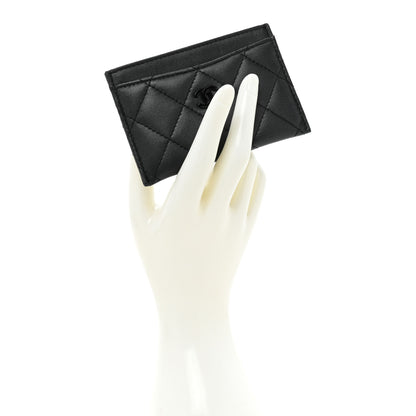 Chanel Pearly Lambskin Quilted Card Holder So Black 2 of 12