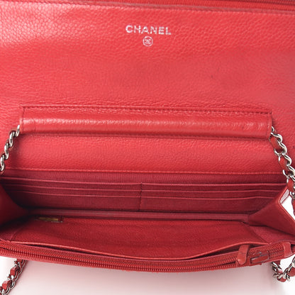 Chanel Caviar Quilted Wallet on Chain WOC Red 7 of 18