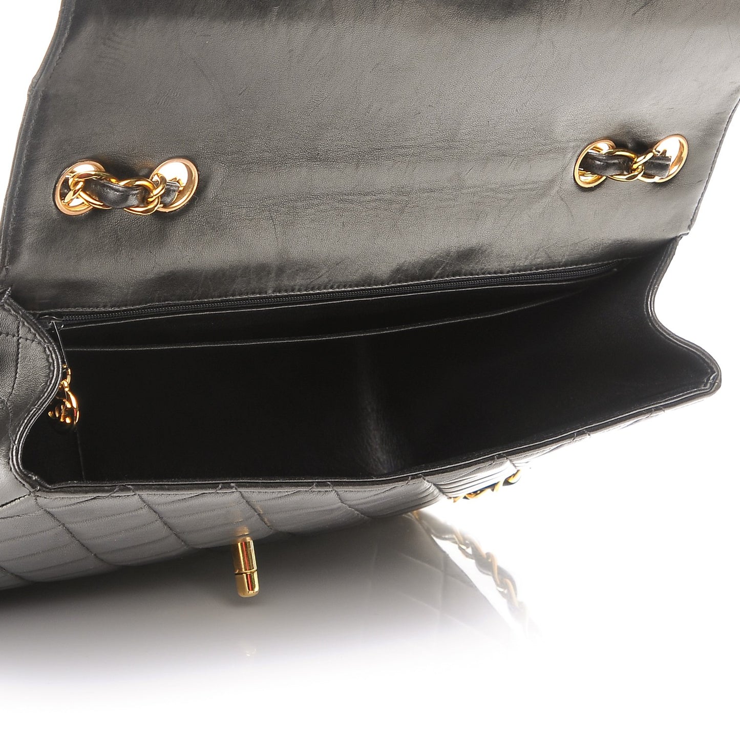 Lambskin Quilted Jumbo Single Flap Black