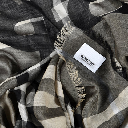 Burberry Wool Horseferry Print Scarf Gray 3 of 3