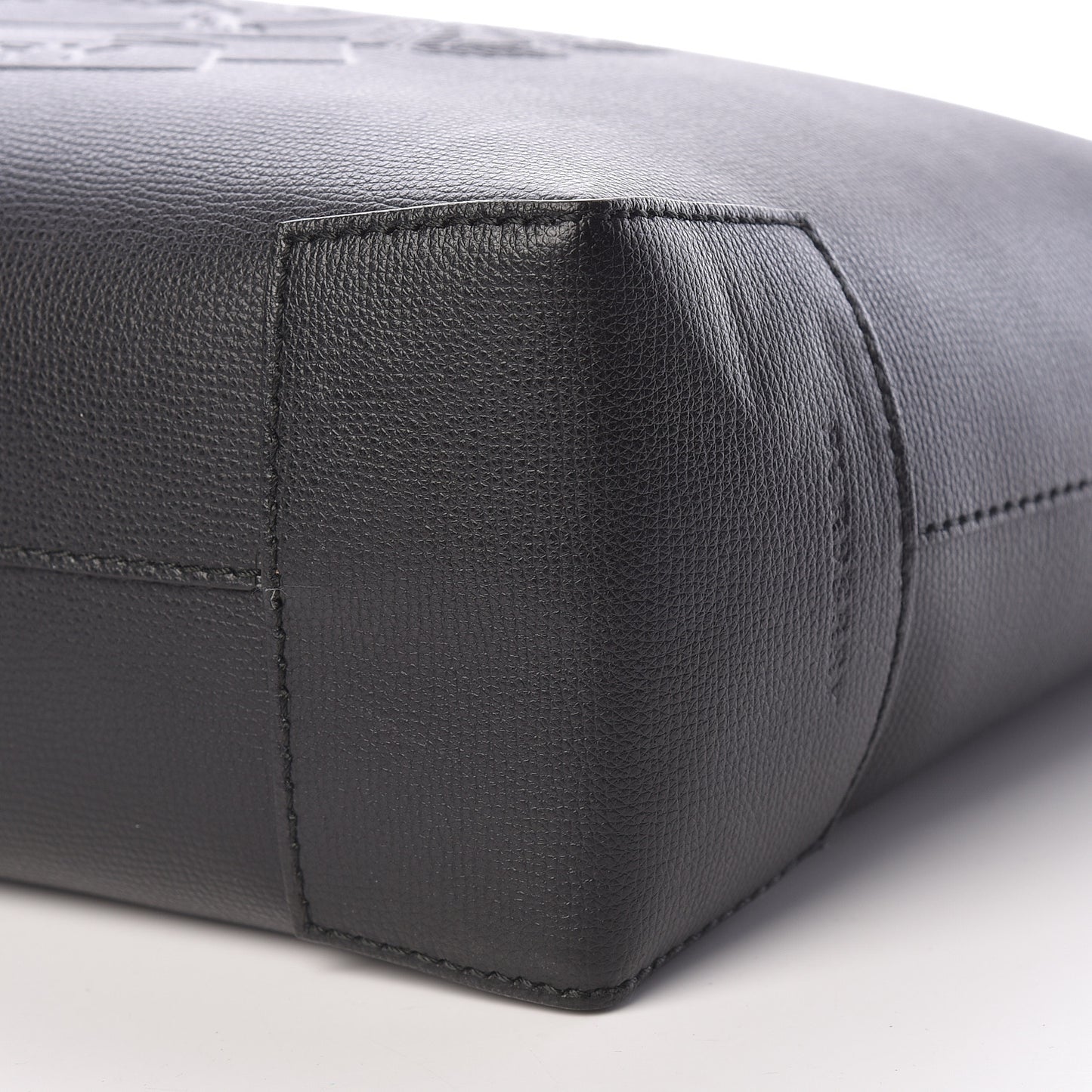Calfskin Crest Embossed Small Tote Black